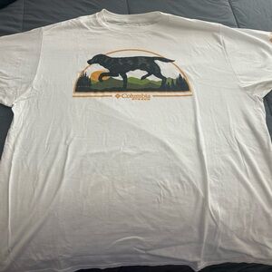 Columbia White Short Sleeve Tee with Lab